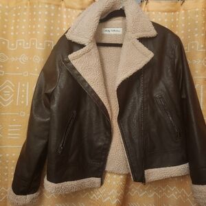 Brown Faux Shearling Jacket